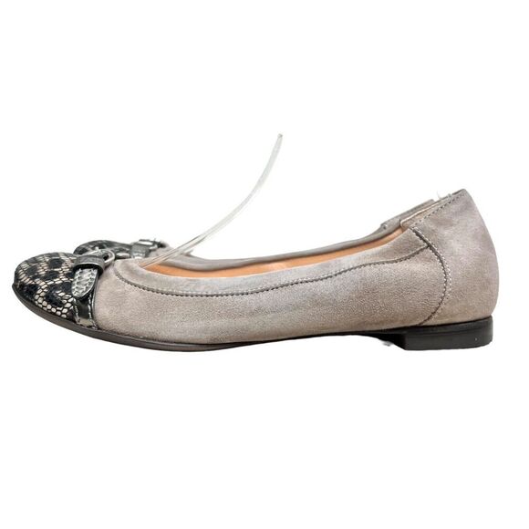 AGL Womens Icon Ballet Flats Suede Lace Cap Toe Buckle Detail Taupe Sz EUR 38 - Picture 3 of 8